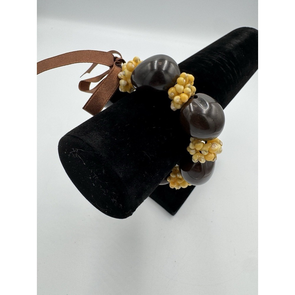 Hawaiian Bracelet Shells & Kukui Nut Candlenut Beach Tiki